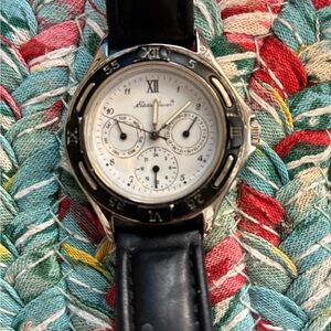 Eddie Bauer Black Leather Men's Watch